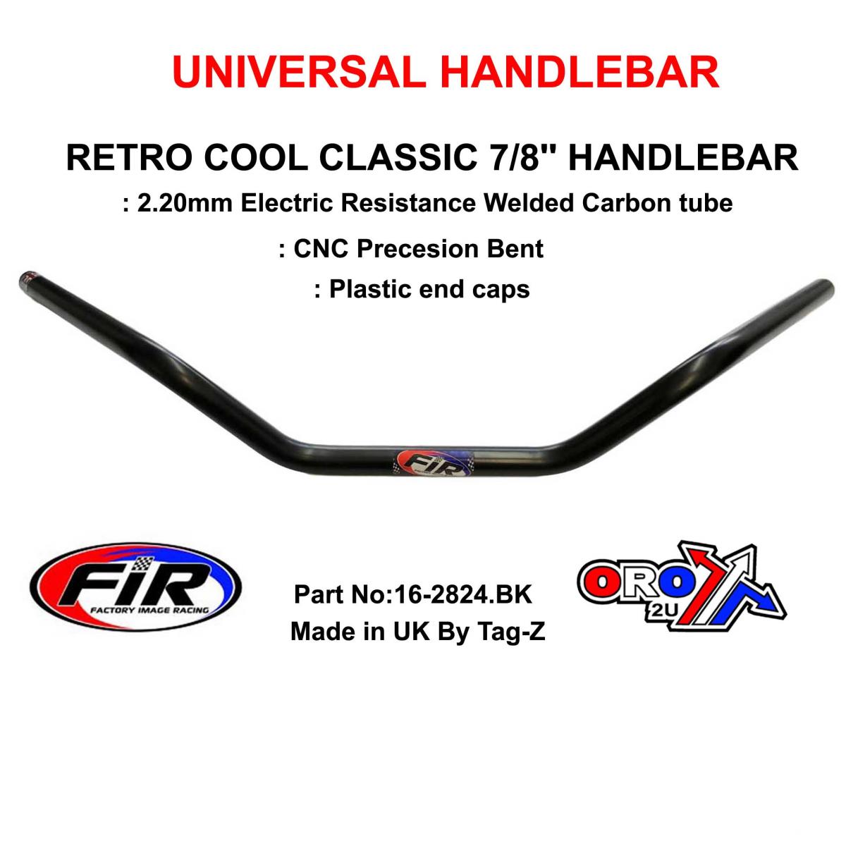 FIR Retro Cool Classic 7/8'' Handlebar, Fittment Universal / Matt Black