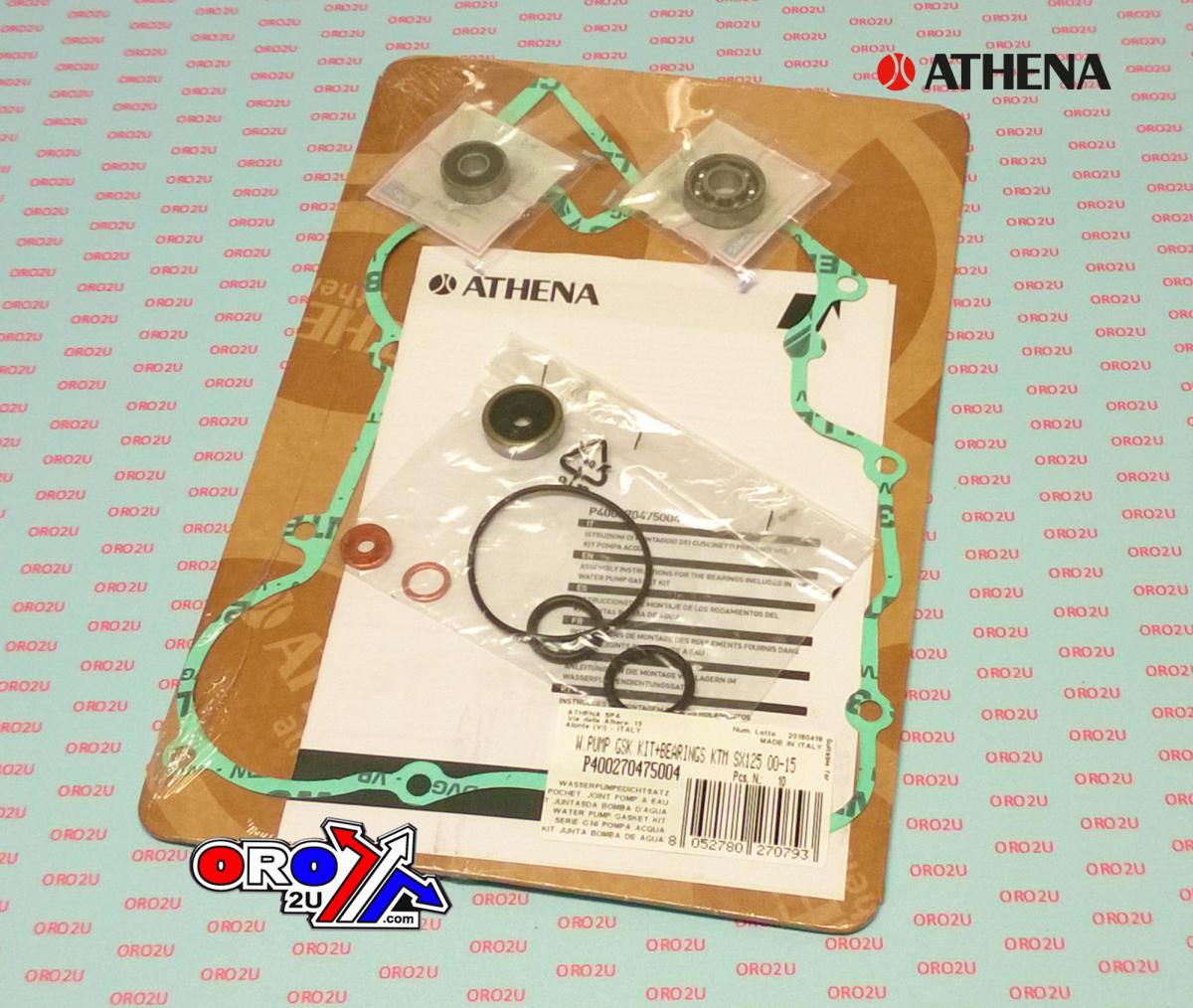 Athena Water Pump Gasket Kit SX/XC/TE/TC 125/150 98-16, Athena P400270475004 KTM/husky with Bearing