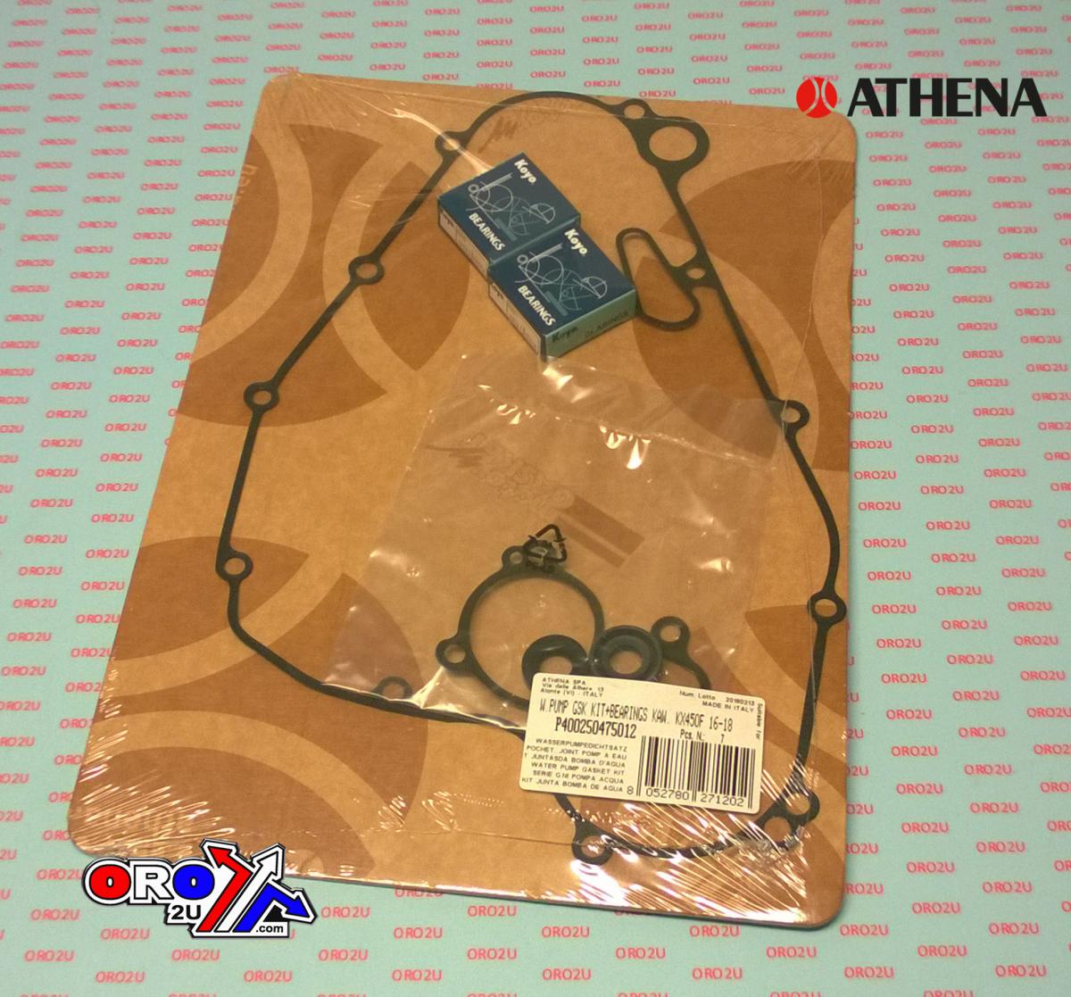 Athena Water Pump Gasket Kit KX 450 16-18, Athena P400250475012 Kawasaki with Bearing