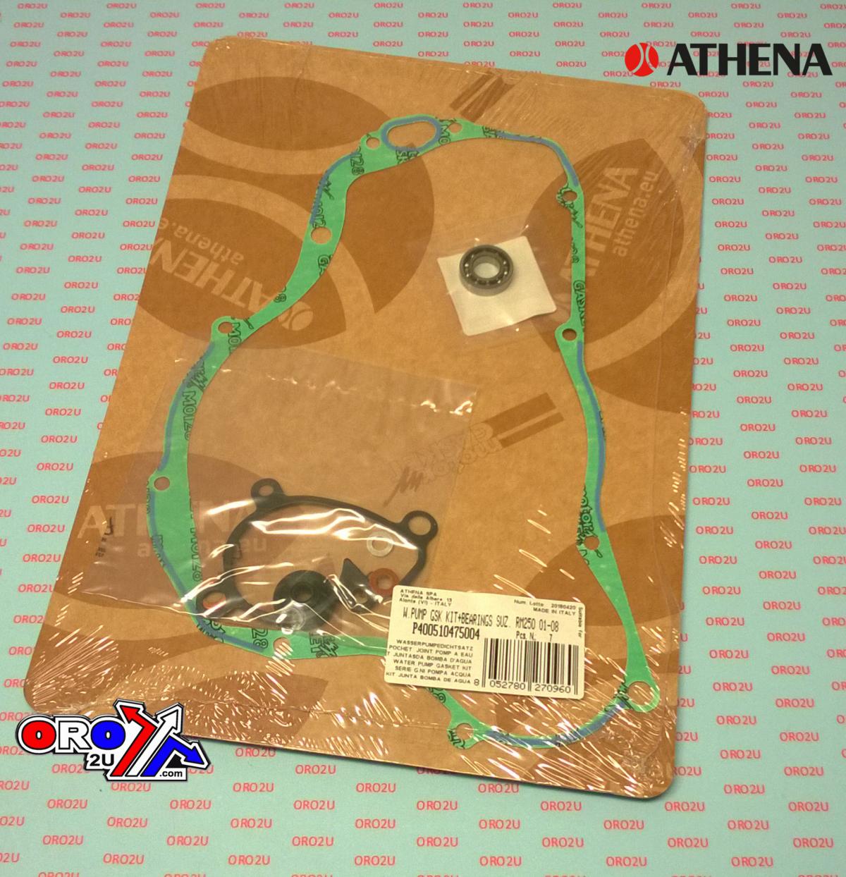 Athena Water Pump Gasket Kit RM 250 01-08, Athena P400510475004 Suzuki with Bearing