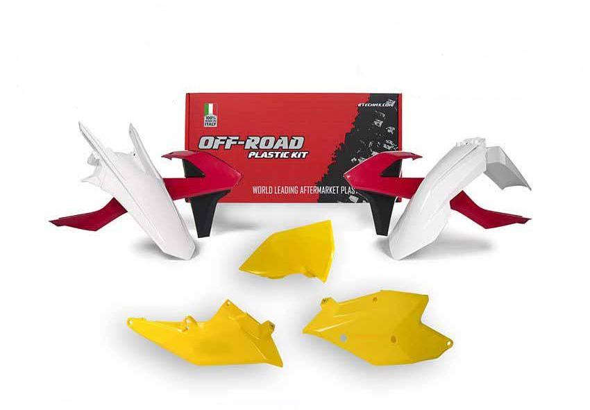 Rtech Plastics Plastic Kit/5 17-19 EXC/EXC-f Vintage Kit, Red, Yellow and White, Rtech R-kitKTM-rq1-417