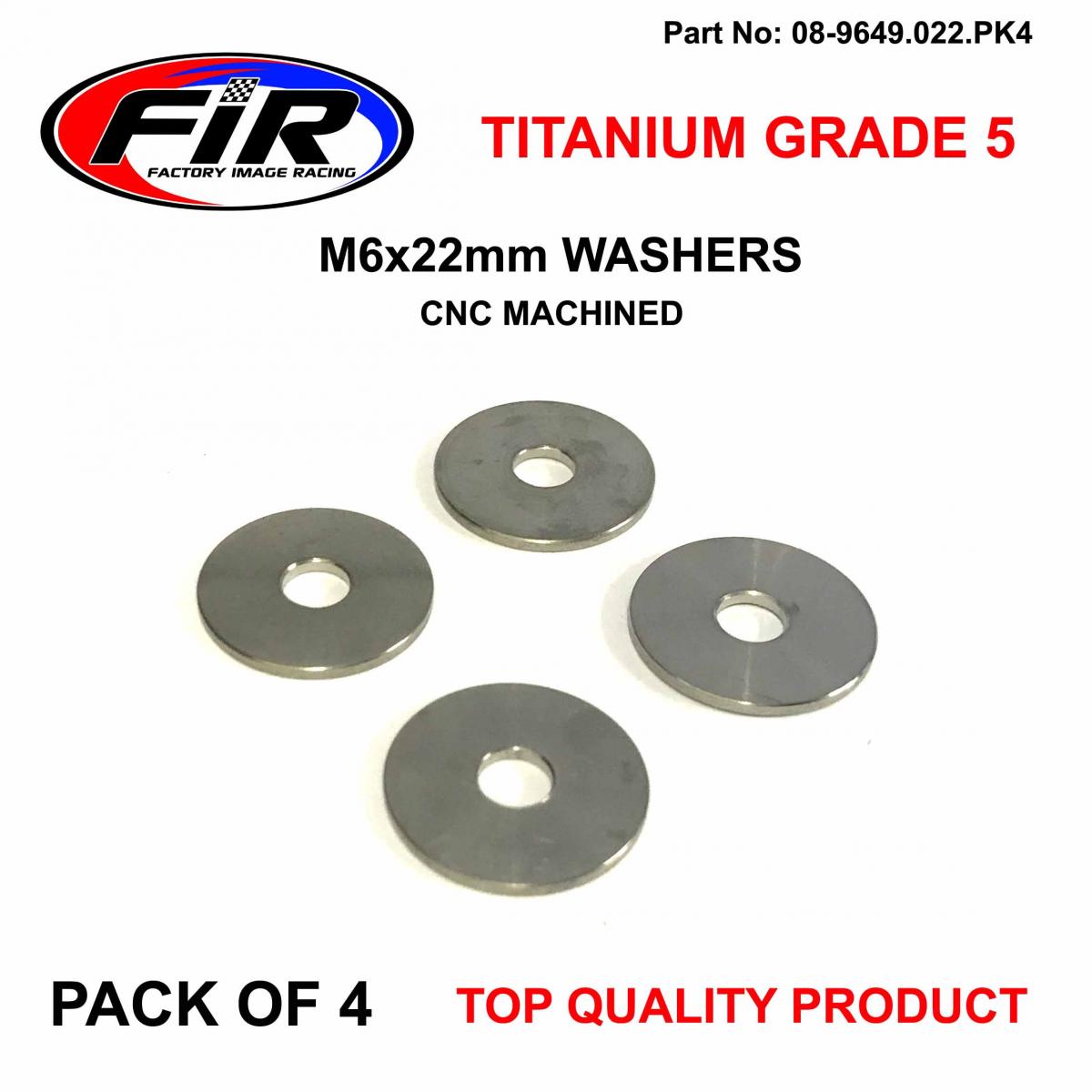 FIR Titanium Gr5 M6x22mm Washer Pk4