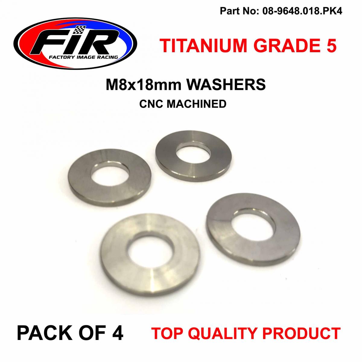 FIR Titanium Gr5 M8x18mm Washer Pk4