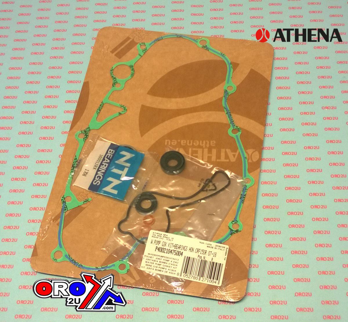 Athena Water Pump Gasket Kit CRF 15007-21, Athena P400210475004 Honda with Bearing