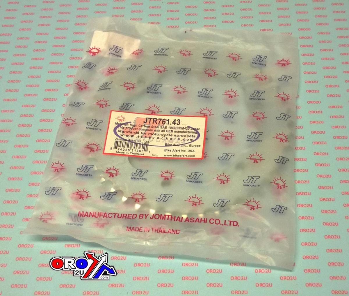 JT Rear Sprocket Steel JTR761.43, Ducati Road Chain Type 525