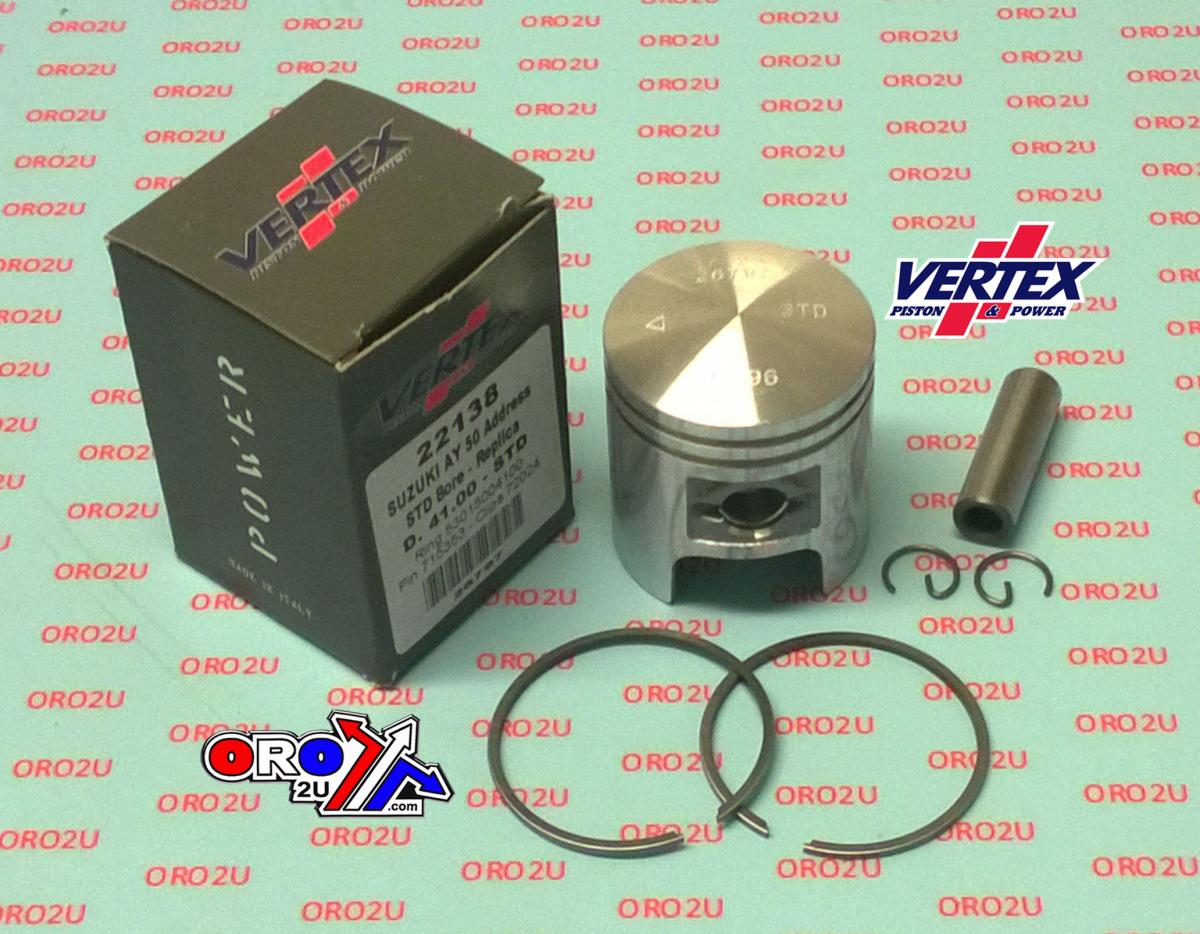 Vertex Piston Kit Vertex 41.25 50cc Scooter, Vertex 22138025 Os +0.25
