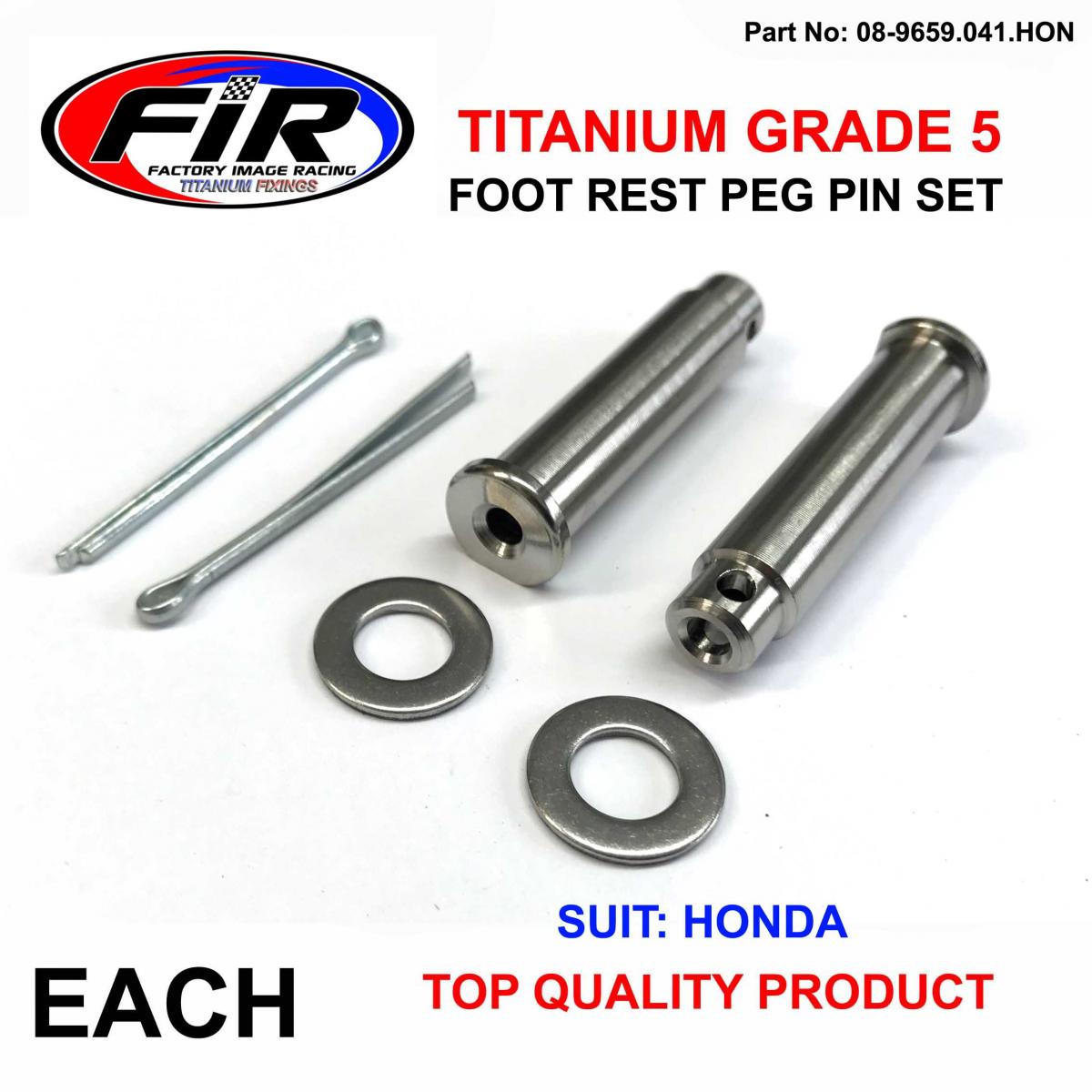 FIR Titanium Gr5 Peg Pin Set Honda, 50603-kz4-j40 / 41.oomm / Foot Peg
