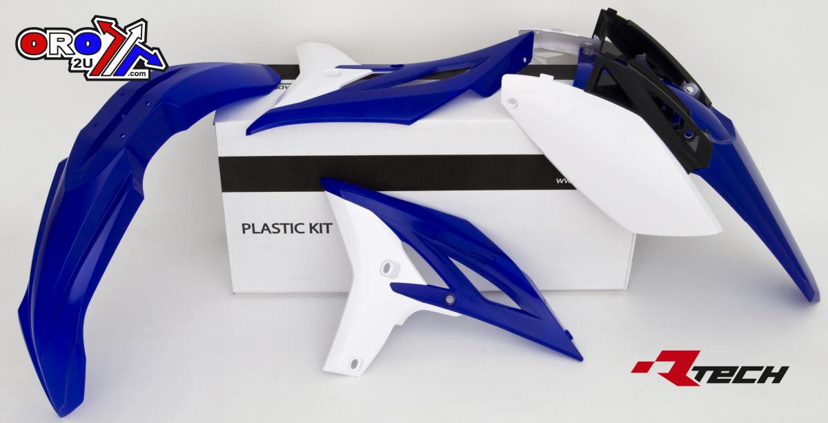 Rtech Plastics Plastic Kit/4 10-13 YZF250, Rtech R-kityzf-bl1-410, 10-12 Oem Blue/white