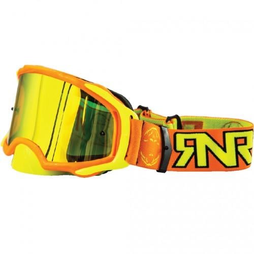 Rip-N-Roll Rnr Platinum Tear Off Mirrored, Orange Flo Goggle, GAM46, Tear Off