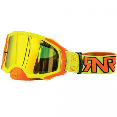 Rip-N-Roll Rnr Platinum Tear Off Mirrored, Yellow Flo Goggle, GAM68, Tear Off