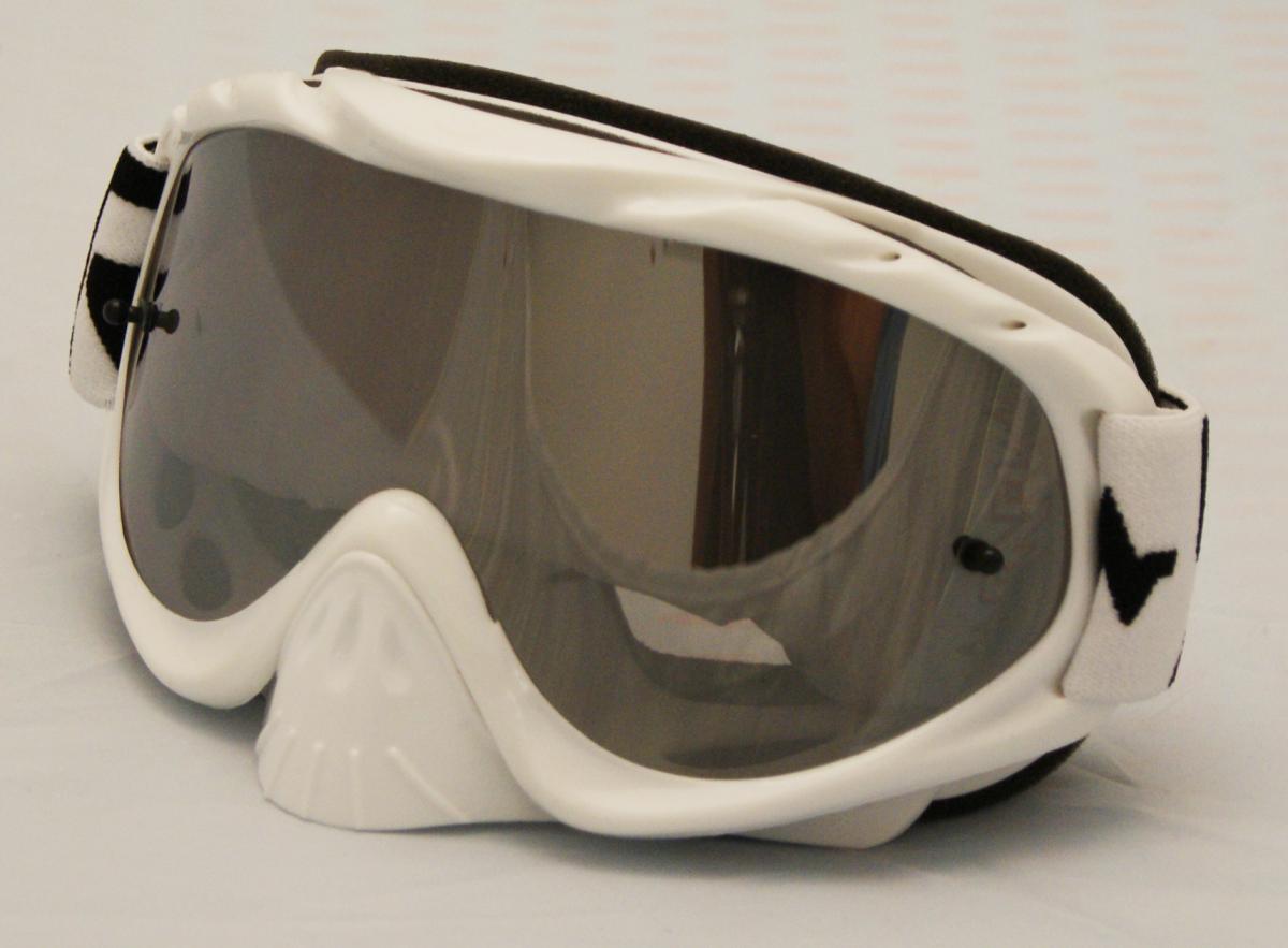 Rip-N-Roll Rnr Hybrid White Mirrored Lens, White Goggle, GH22M, Mirrored Lens