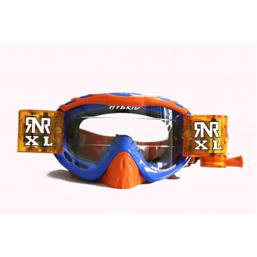 Rip-N-Roll Rnr Hybrid Blue/orange XL Roll & Tear Off, Blue/orange KTM Goggle, 36MM Roll Off, GH446XL, Roll & Tear Off