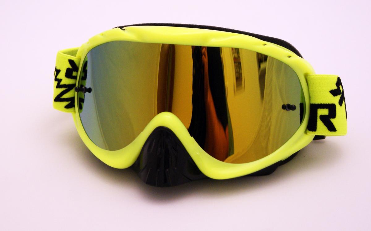 Rip-N-Roll Rnr Hybrid Psycho Yel Mirrored Lens, Psycho Yellow Goggle, GH61M, Mirrored Lens