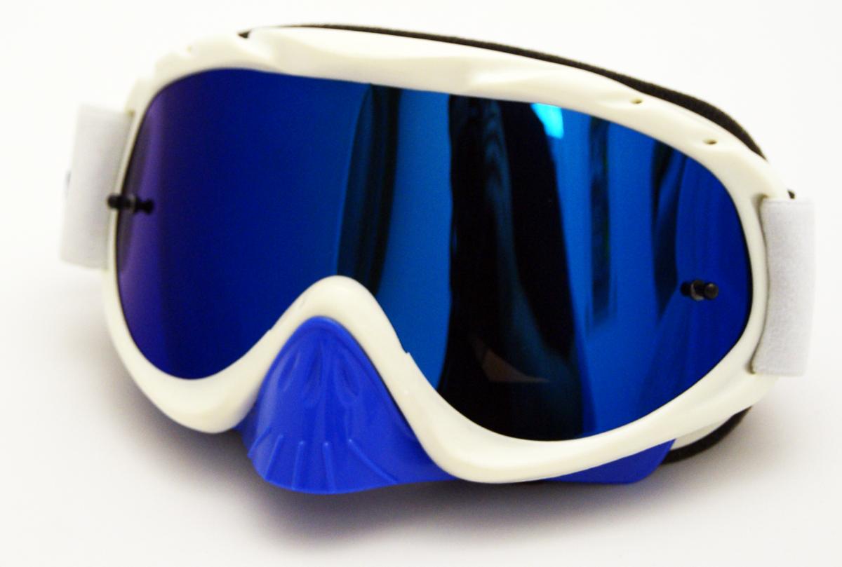 Rip-N-Roll Rnr Hybrid White/blue Mirrored Lens, White/blue Limited Edition Goggle, GH224M, Mirrored Lens