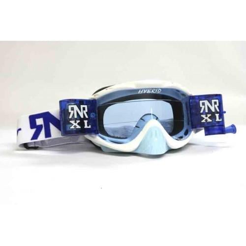 Rip-N-Roll Rnr Hybrid White/blue XL Roll & Tear Off, White/blue Limited Edition Goggle, 36MM Roll Off, GH224XL, Roll & Tear Off