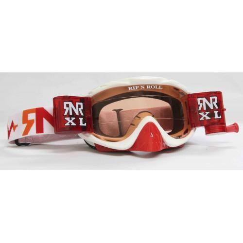 Rip-N-Roll Rnr Hybrid White/red XL Roll & Tear Off, White/red Limited Edition Goggle, 36MM Roll Off, GH225XL, Roll & Tear Off