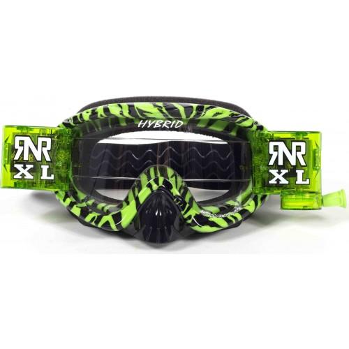 Rip-N-Roll Rnr Hybrid Wild Gn/bk XL Roll & Tear Off, Wild Green & Black Goggle, 36MM Roll Off, GH367XL, Roll & Tear Off