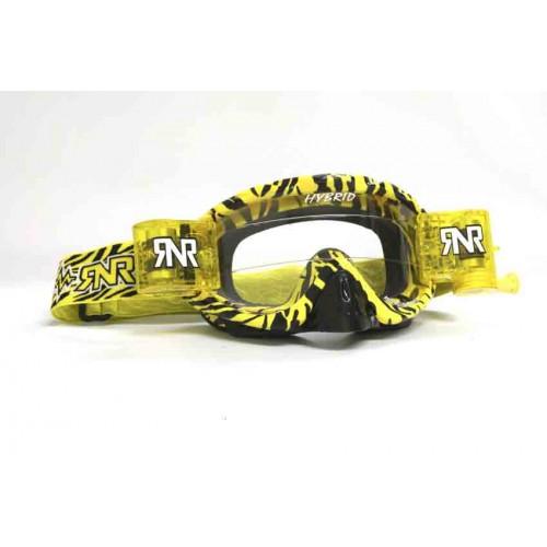 Rip-N-Roll Rnr Hybrid Wild Yl/bk Fully Loaded Roll Off, Wild Yellow & Black Goggle, GH368, Roll & Tear Off