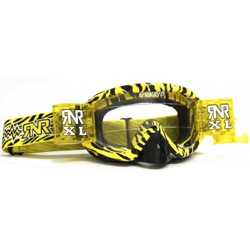 Rip-N-Roll Rnr Hybrid Wild Yl/bk XL Roll & Tear Off, Wild Yellow & Black Goggle, 36MM Roll Off, GH368XL, Roll & Tear Off