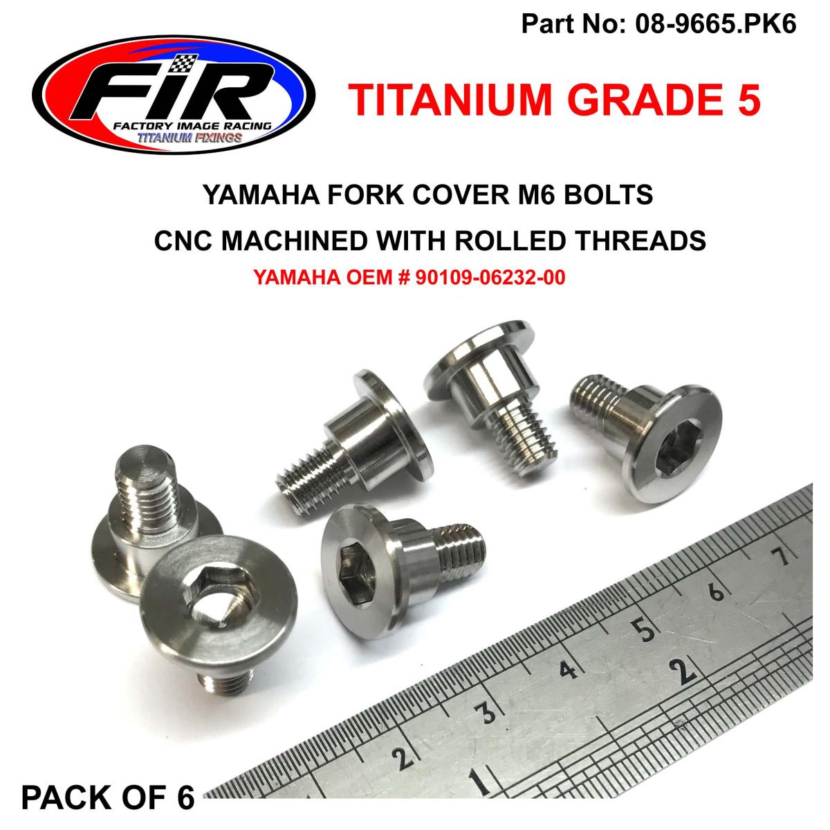 FIR M6 Fork Cover Bolt Yamaha Pk 6, Titanium Grade 5 / Yamaha 90109-06232-00