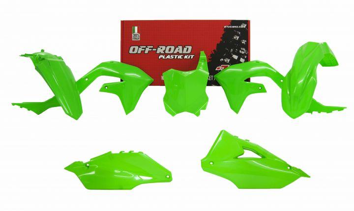 Rtech Plastics Plastic Kit/5 2019-23 KX450F Neon Green, Rtech R-kitkxf-vf0-599