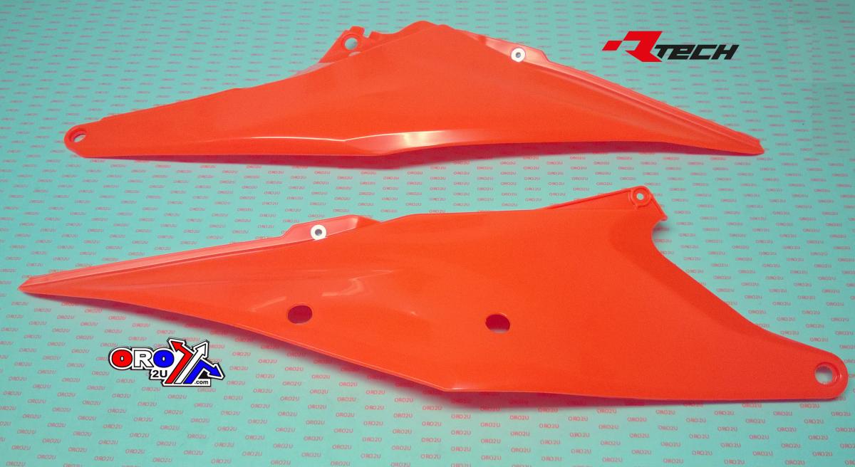 Rtech Plastics Side Panels 2019-22 KTM SX/SX-F, Neon Orange, Rtech R-fiKTMan0019