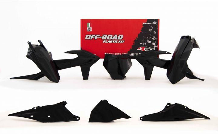 Rtech Plastics Plastic Kit/6 2019-22 KTM SX/SXF, Black, Rtech R-kitKTM-nr0-599