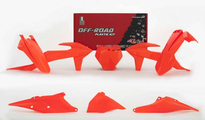 Rtech Plastics Plastic Kit/6 2019-22 KTM SX/SXF, Neon Orange, Rtech R-kitKTM-an0-599