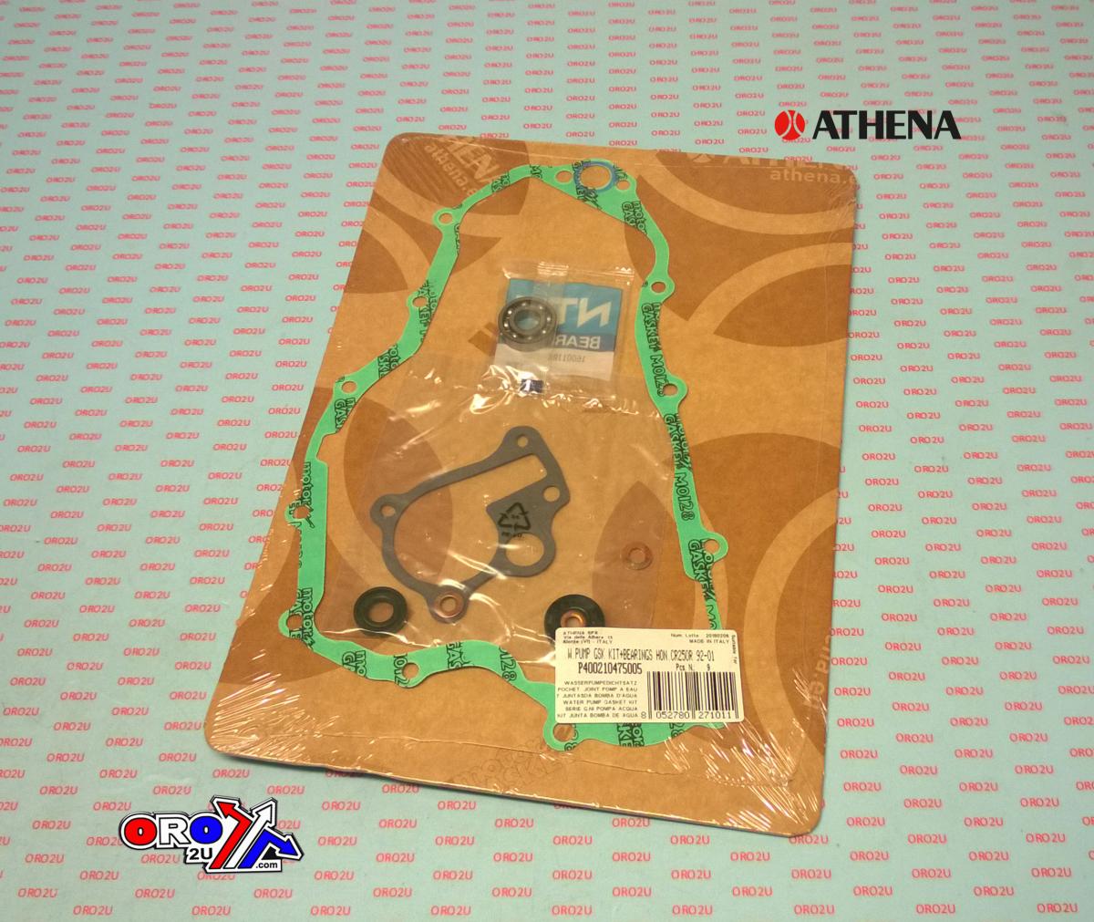 Athena Water Pump Gasket Kit CR500 85-01, Athena P400210475012 Honda with Bearing