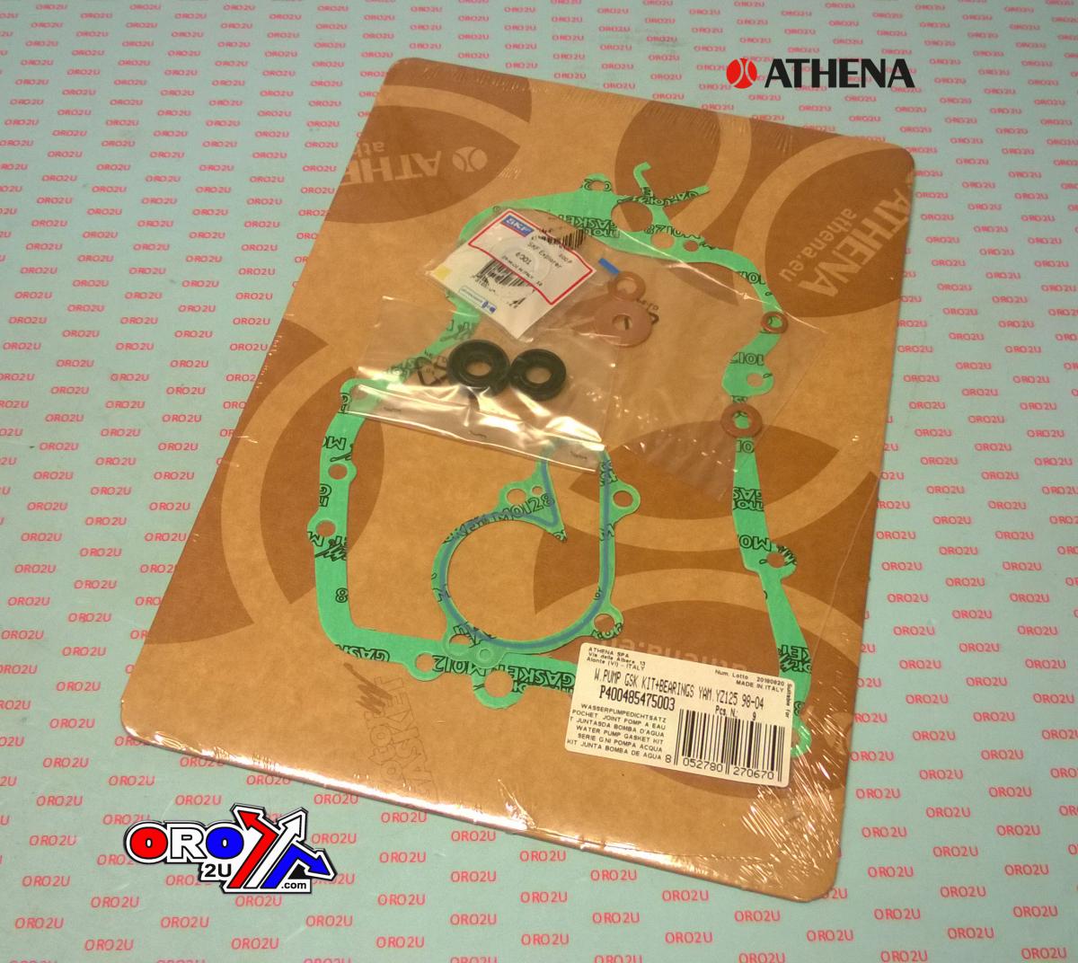Athena Water Pump Gasket Kit YZ 125 98-04, Athena P400485475003 Yamaha with Bearing