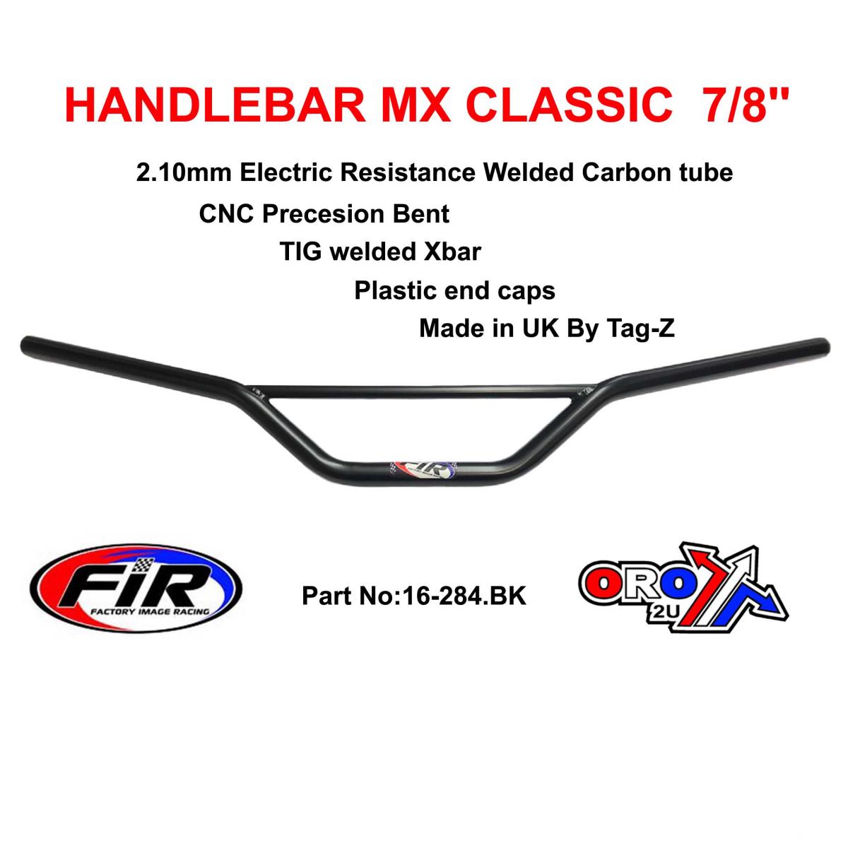 FIR Handlebar MX Classic Street, Matt Black / Emgo 23-92400