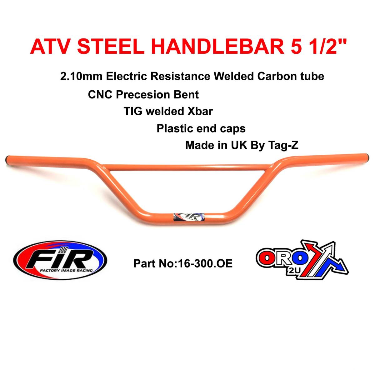 FIR ATV Steel Handlebar 5 1/2, Suzuki Lt Models / Gloss Orange, [universal]