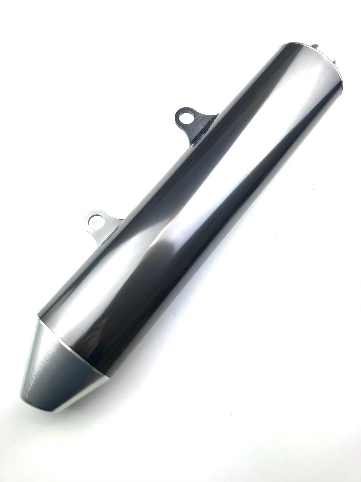 MTX Parts Universal KTM Style Silencer 540mm 100x70mm Oval Body Cnc Billet Cap 30mm Inlet Alloy Body