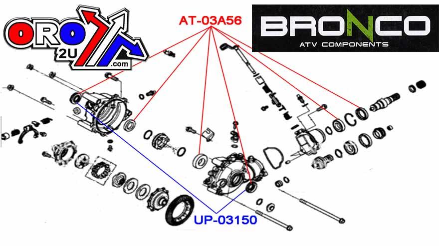 Bronco Differential Kit Front 16-19 Sxs1000 Pioneer, Bronco At-03a56 Honda UTV, Side-by-side 91052-hl4-a01 91055-hl4-a01 91059-hl4-a01 91251-hl4-a01 91254-hr3-a21
