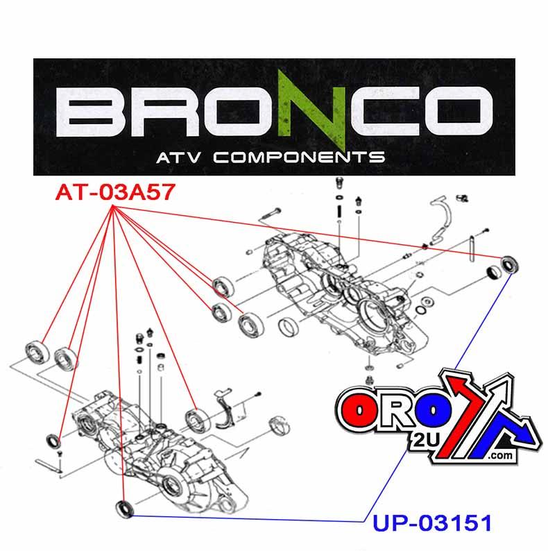 Bronco Differential Kit Rear Mule Pro, Bronco At-03a57 Kawasaki UTV, Side-by-side 92045-0764 92045-0765 92045-0768 92045-0769 92045-1364 92049-0749 92049-1361