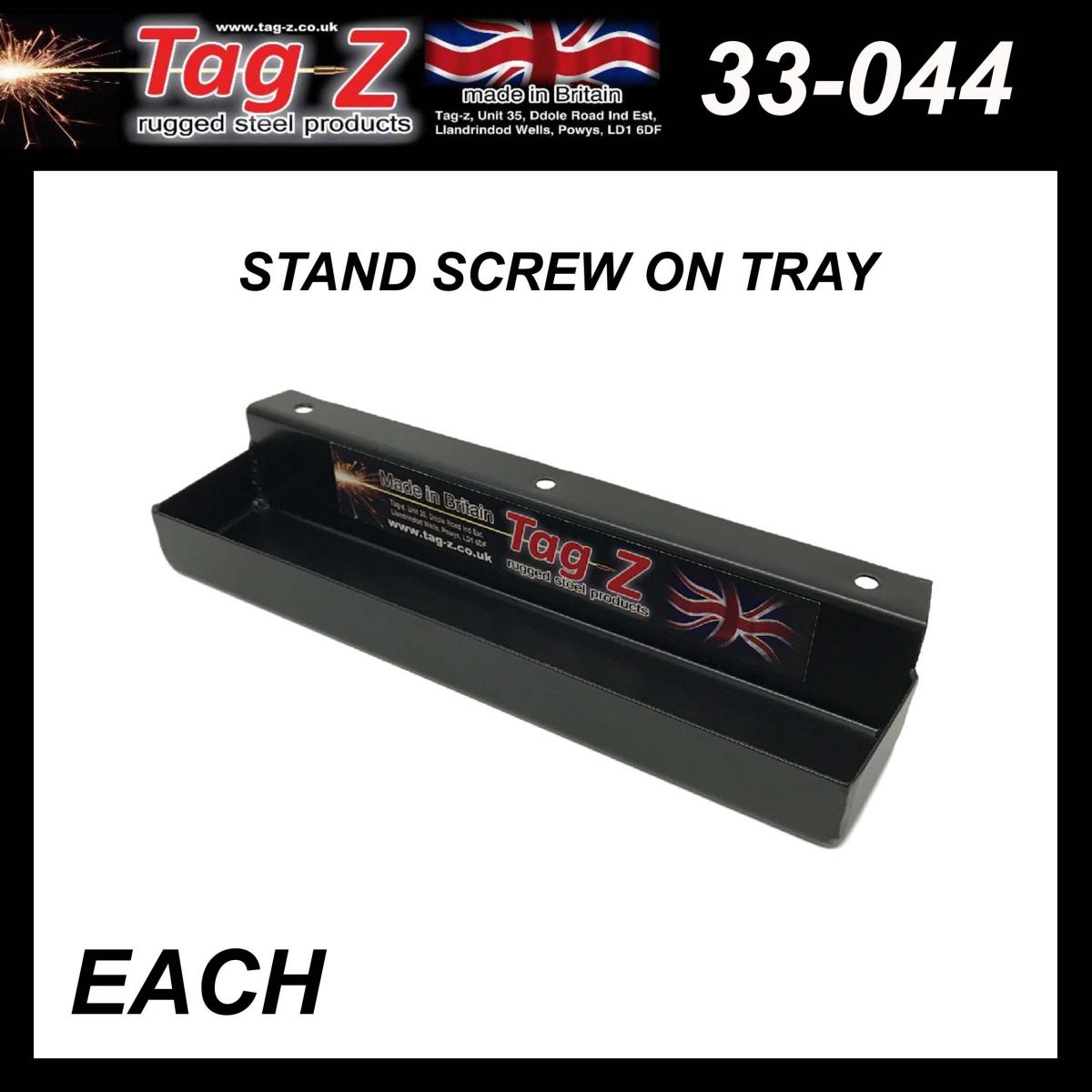 Tag-z Stand Screw on Tray Black, Fit to Any Tag-z / Each, Tub Tray Box