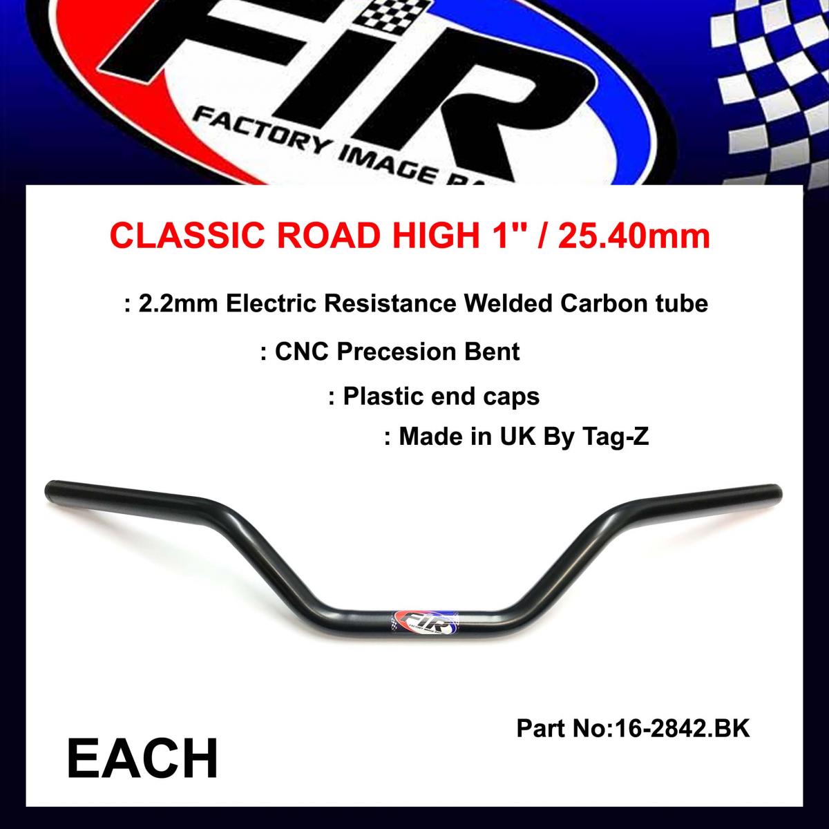 FIR Classic Road High 1'' / 25.40mm, Matt Black / Handlebar Bar, ( Sames As 16-2813 )