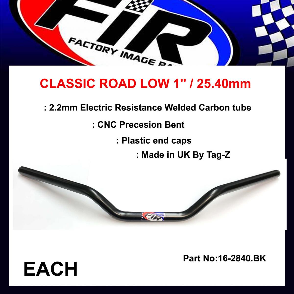 FIR Classic Road Low 1'' / 25.40mm, Matt Black / Handlebar Bar, ( Sames As 16-2811 )
