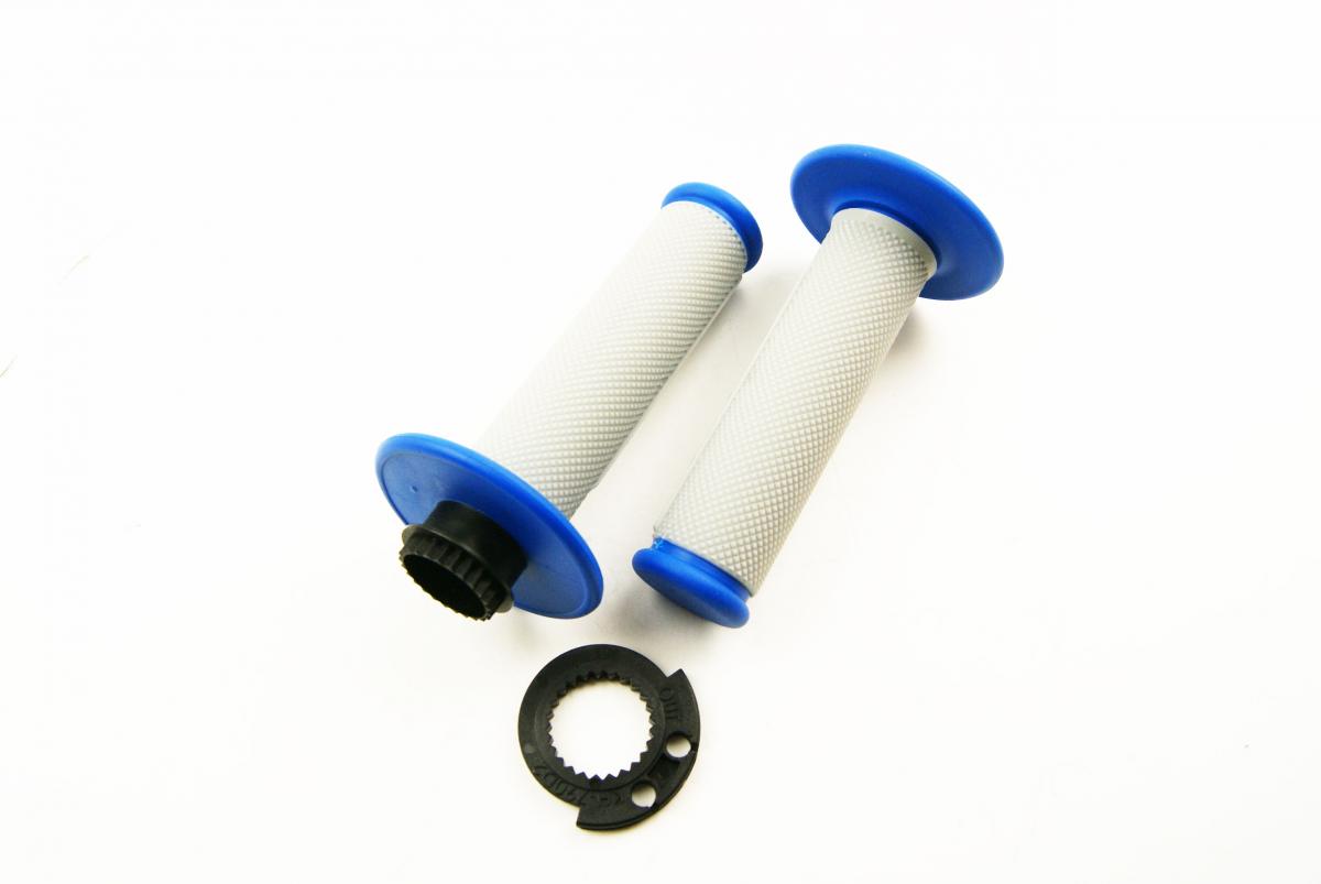 FIR Lock on Grip Set 16-18 KTM Husq 4-stroke, Half Waffle Soft Grey/blue, Odi Style, Fir -