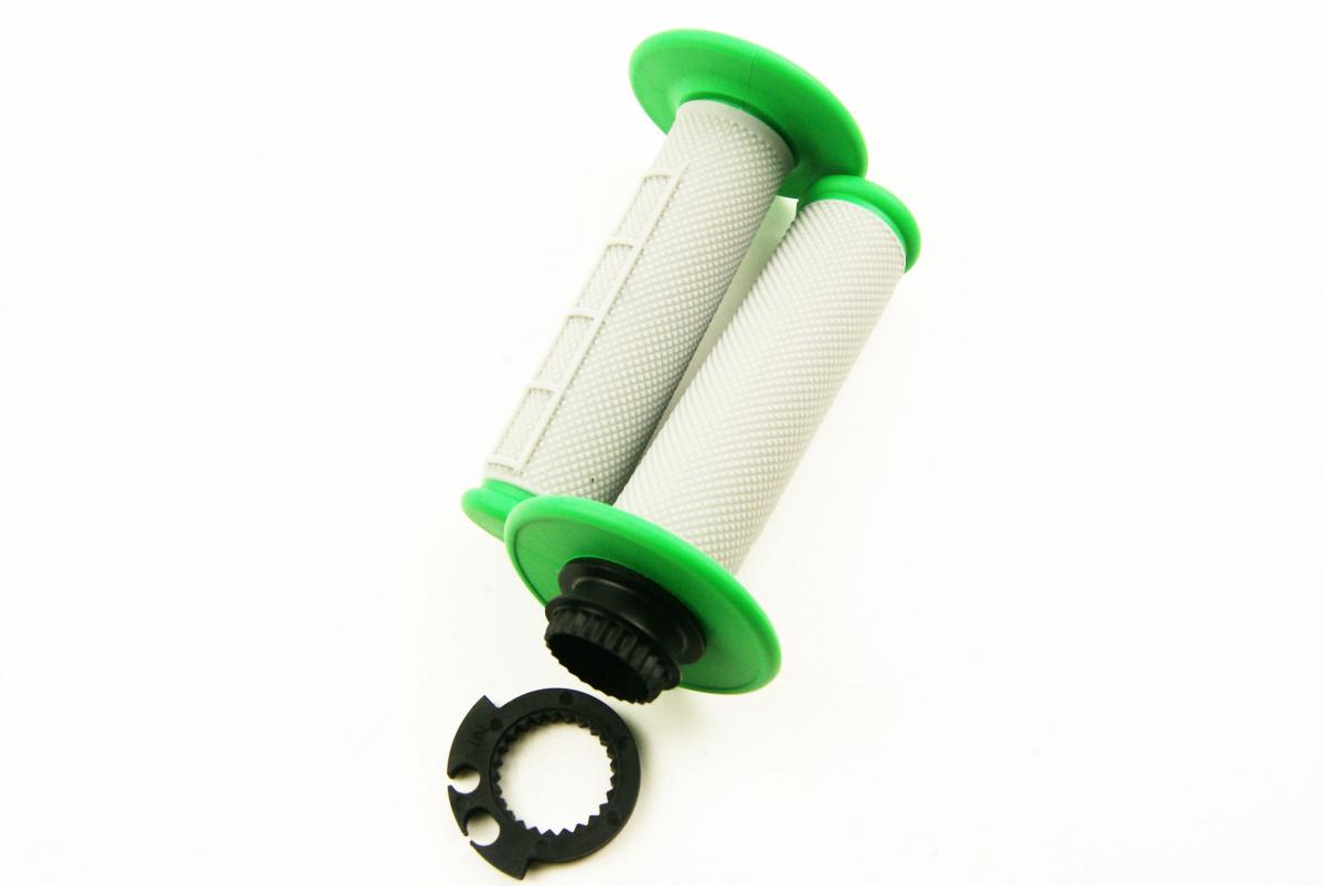 FIR Lock on Grip Set 03-15 KTM Husq, Half Waffle Soft Grey/green, Odi Style, Fir -