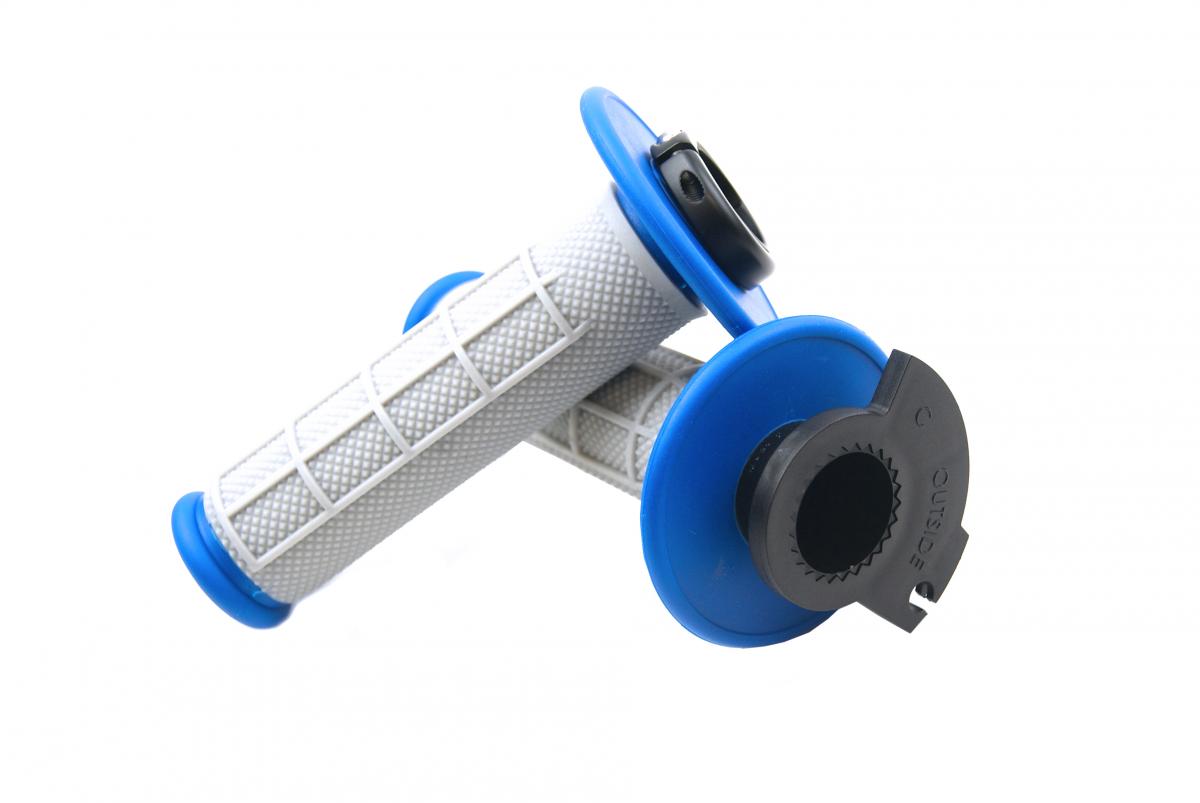 FIR Lock on Grip Set KX RM YZ, Half Waffle Soft Grey/blue, Odi Style, Fir -