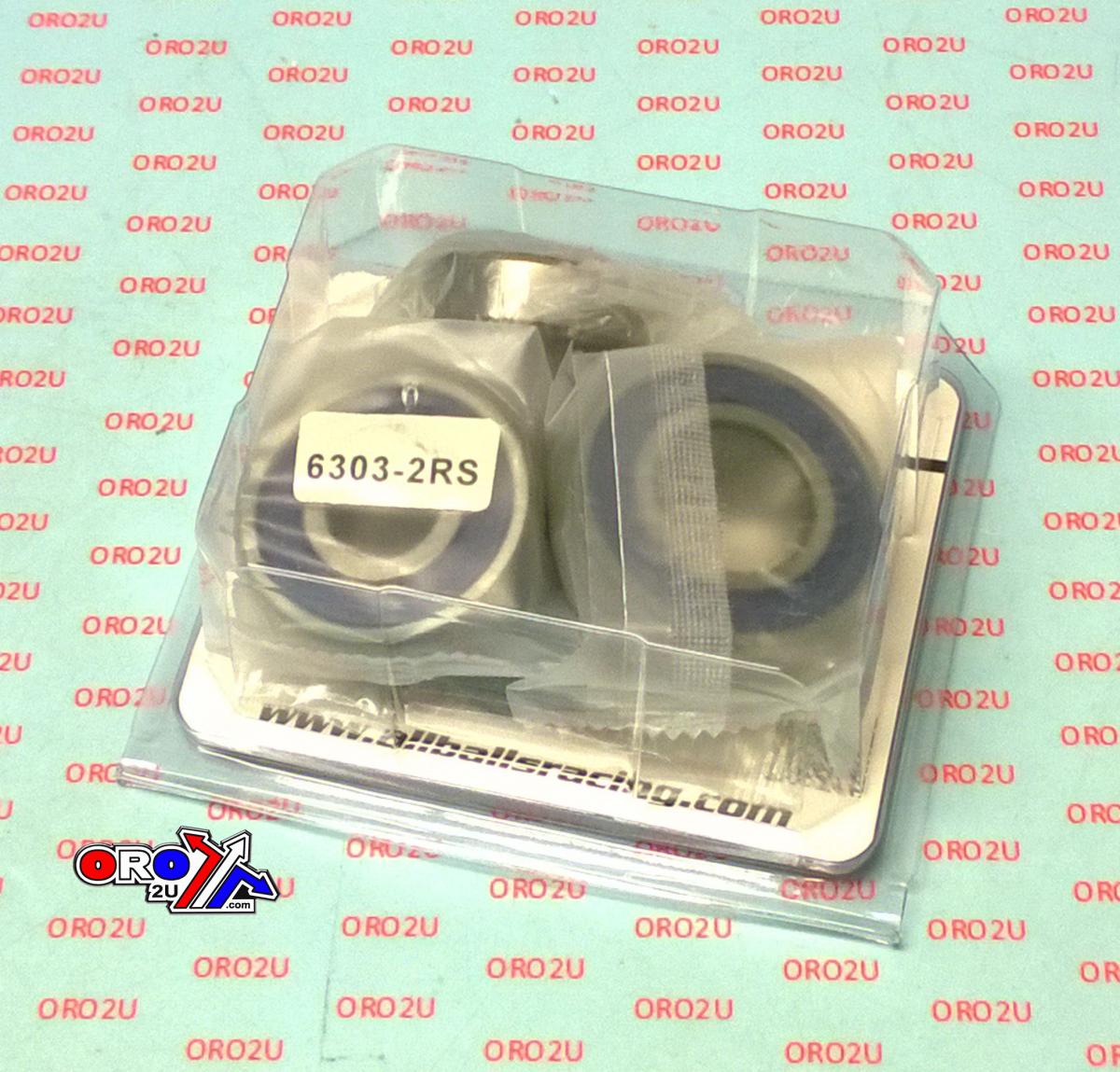 All Balls Racing Wheel Bearing Kit Rear 18-22 Kawasaki Z400/EX400 Ninja, Allballs 25-1780 Road