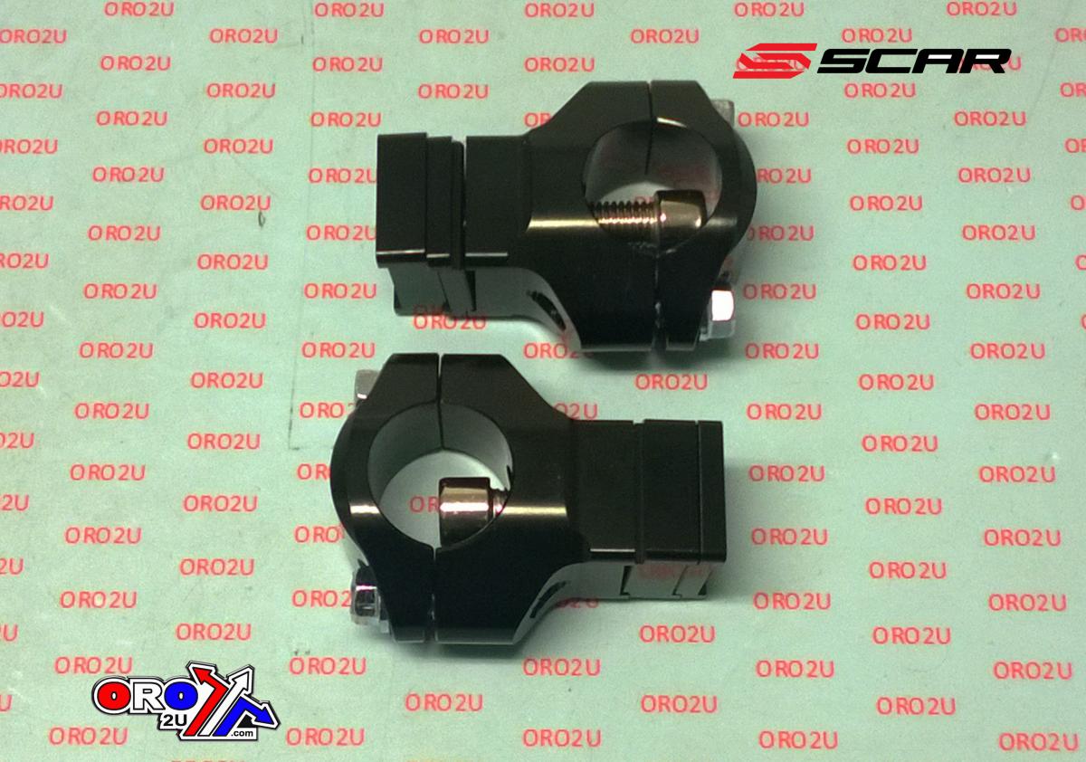 Scar Racing 28.6 Bar Mounts KTM Husq, Clamps Height 35/40/45/50mm, Scar Racing P65 Black