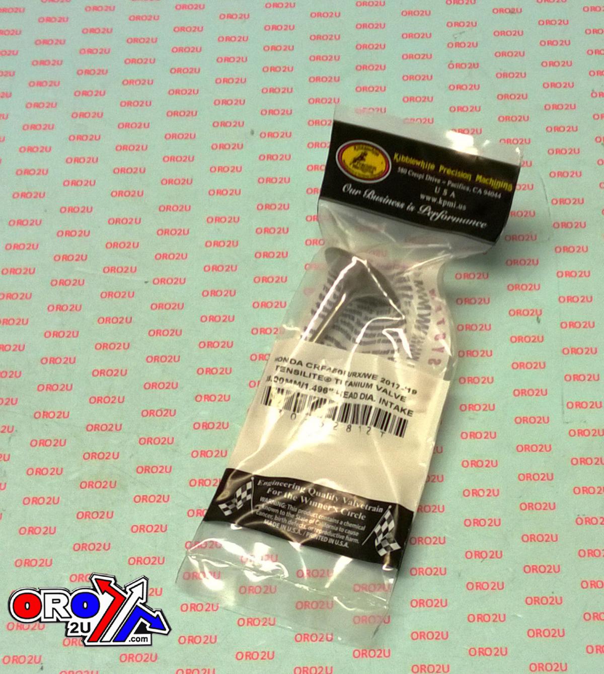 Kibblewhite Valve Intake Titanium CRF450R 17-19, Kibblewhite 30-32812t, 14711-mke-a01