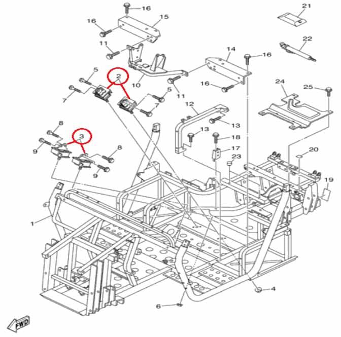Bronco Engine Motor Mount YXM700 Viking, YXR700 Rhino, Bronco at-09657, 5b4-21485-01-00