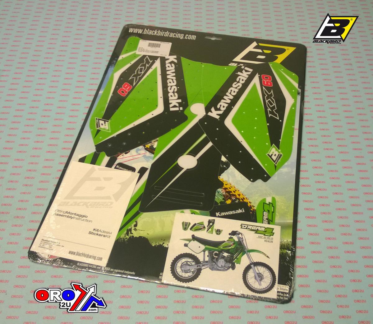 Blackbird Graphics 85-20 KX60 Dream 4 Graphic Kit, Blackbird Decal Kit 2411n, Bb2411n