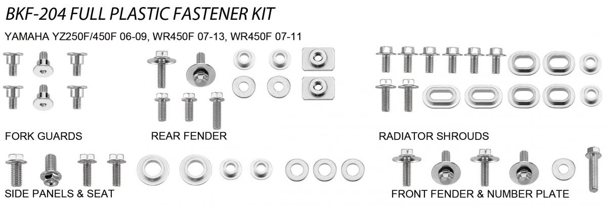 Accel Technology PLASTIC BOLT KIT YAMAHA STYLE, FULL PLASTIC FASTENER KIT