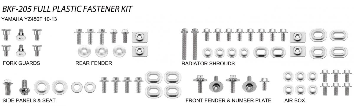 Accel Technology PLASTIC BOLT KIT YAMAHA STYLE, FULL PLASTIC FASTENER KIT