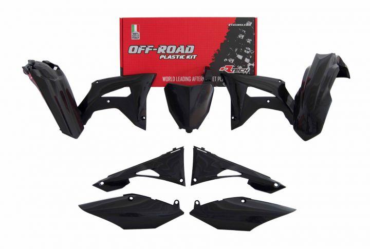 Rtech Plastics Plastic Kit Black CRF250R 19-21 / CRF450R 19-20, Rtech R-kitcrf-nr0-519, Black