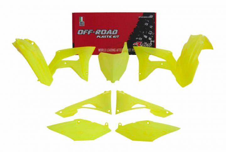 Rtech Plastics Plastic Kit Ny CRF250R 19-21 / CRF450R 19-20, Rtech R-kitcrf-gf0-519, Neon Yellow